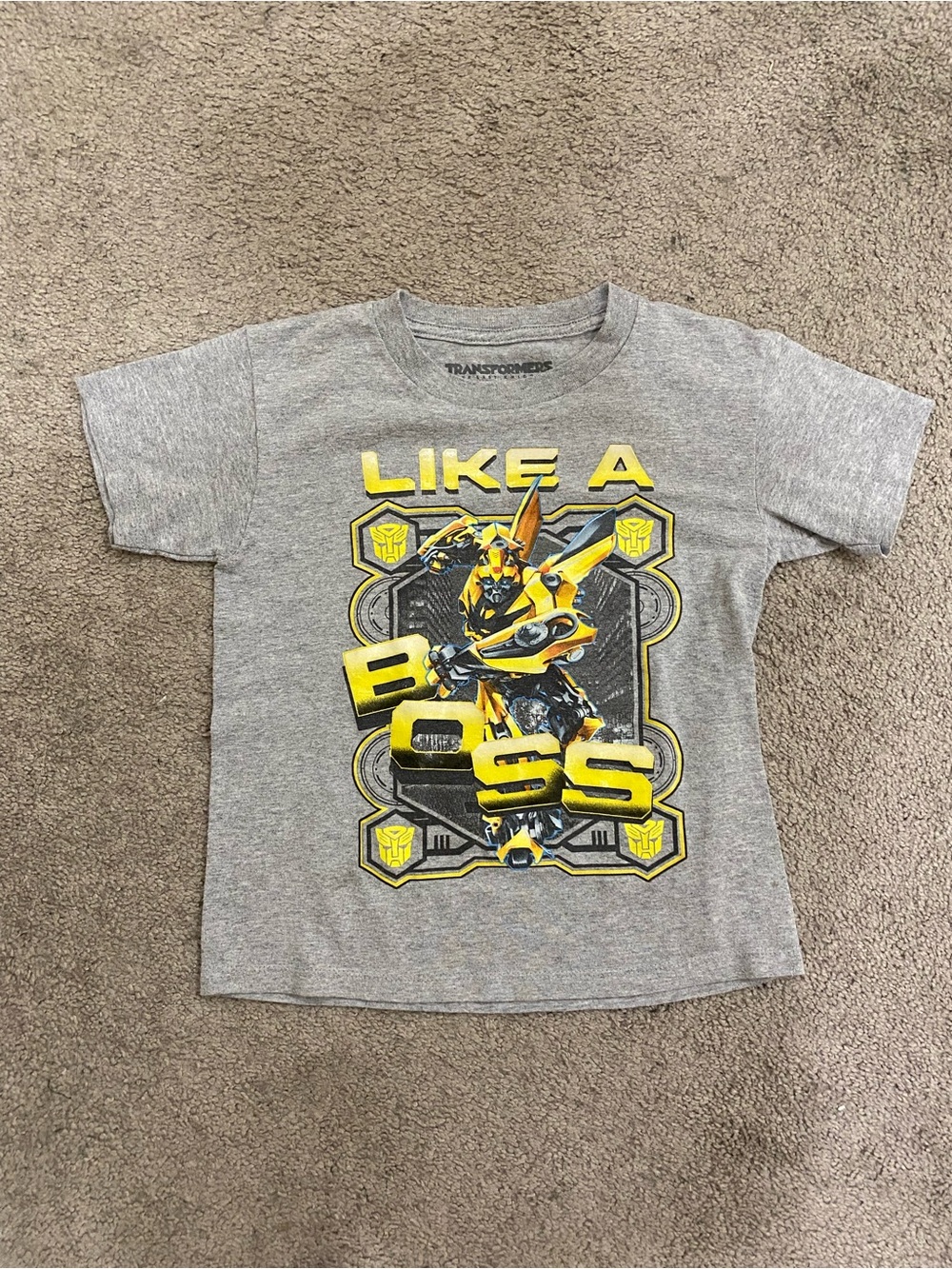 Boys Transformers Bumblebee Like A Boss Shirt size 8